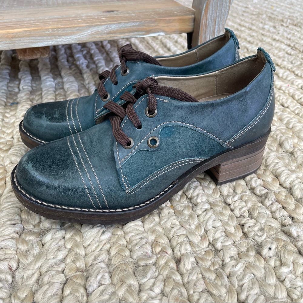 Dromedaris Women's Kalista Shoe ankle boots leather lace up size 36 5.5/6 blue